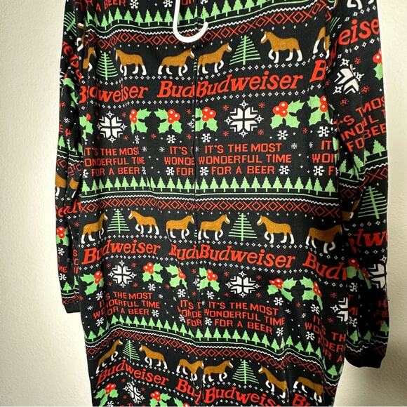 Budweiser Christmas Ugly Sweater Onesie Pajamas XL - Picture 3 of 3